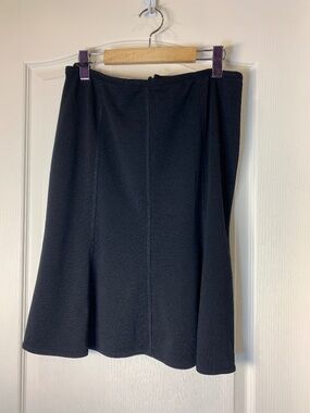 Apanage Women’s Black Paneled A-Line Skirt US 10 EU 40 Midi Gored Stretch Career